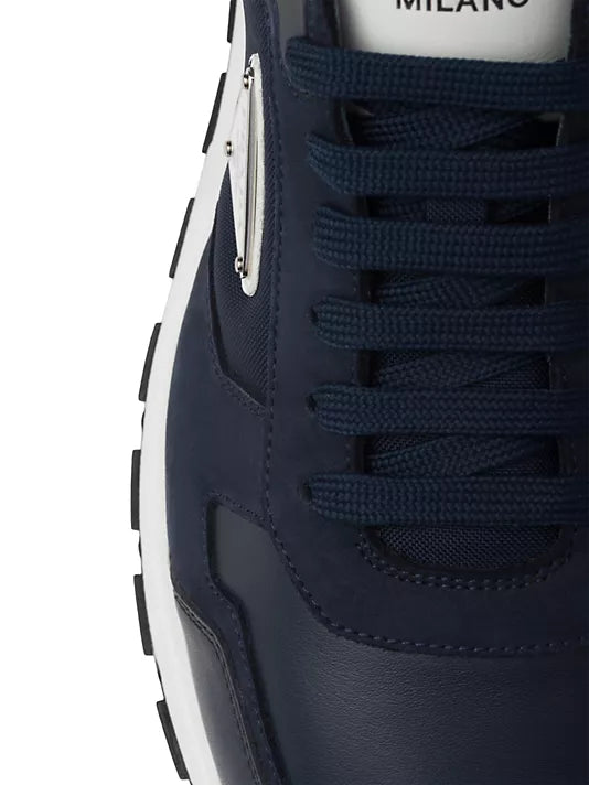 Prada Nubuck and Re-Nylon High-Top Sneakers