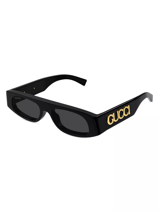 Gucci Logo Acetate Rectangle Sunglasses