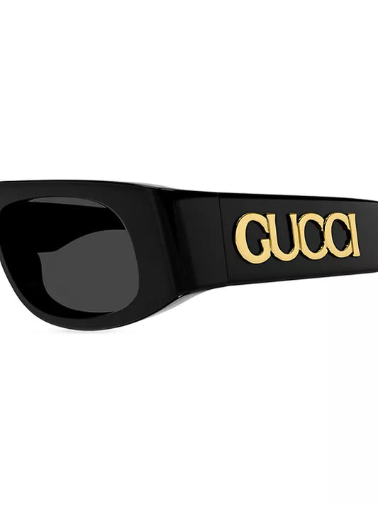 Gucci Logo Acetate Rectangle Sunglasses
