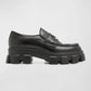 Prada Men's Monolith Lug-Sole Brushed Leather Loafers