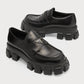 Prada Men's Monolith Lug-Sole Brushed Leather Loafers